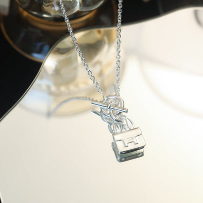 [Auream]POP H PEDANT SILVER NECKLACE