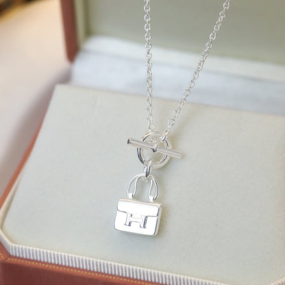 [Auream]POP H PEDANT SILVER NECKLACE