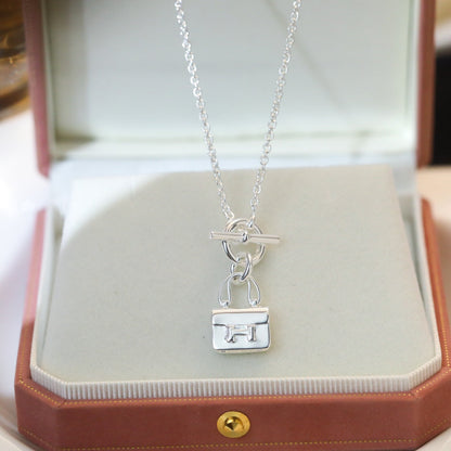 [Auream]POP H PEDANT SILVER NECKLACE