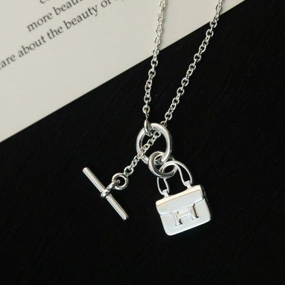[Auream]POP H PEDANT SILVER NECKLACE
