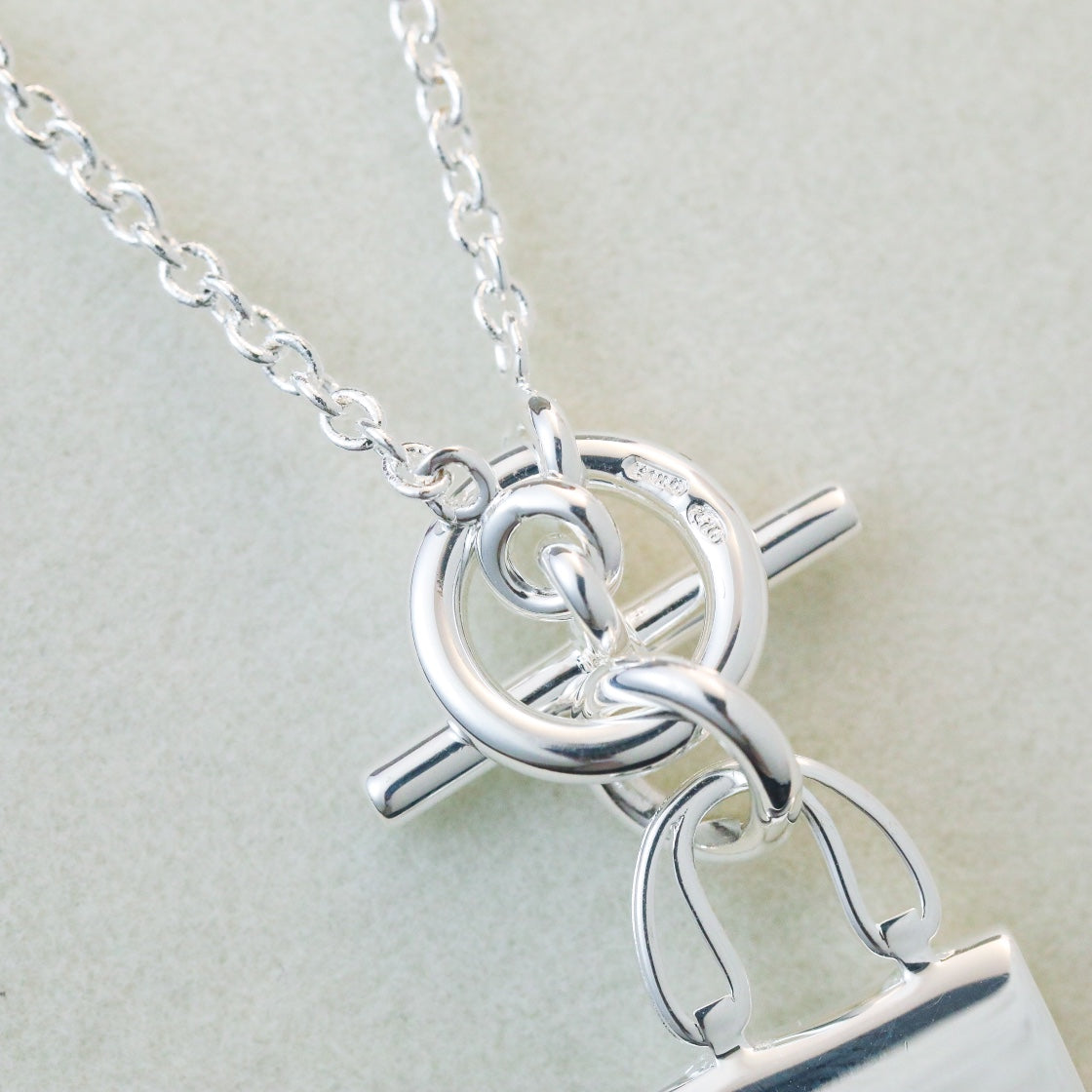 [Auream]POP H PEDANT SILVER NECKLACE