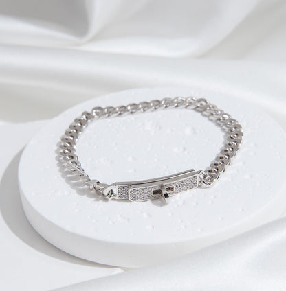 [Auream]KELLY CHAIN SILVER DIAMOND BRACELET
