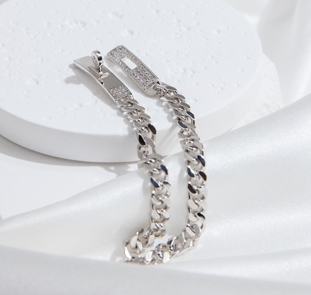 [Auream]KELLY CHAIN SILVER DIAMOND BRACELET