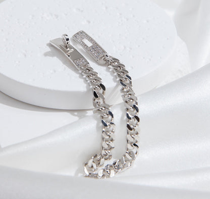 [Auream]KELLY CHAIN SILVER DIAMOND BRACELET