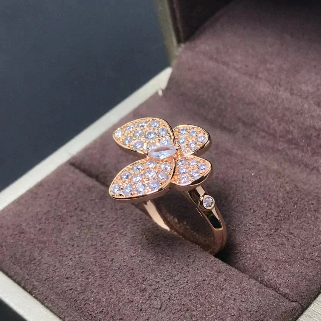 [Auream]BUTTERFLY PINK GOLD DIAMOND RING