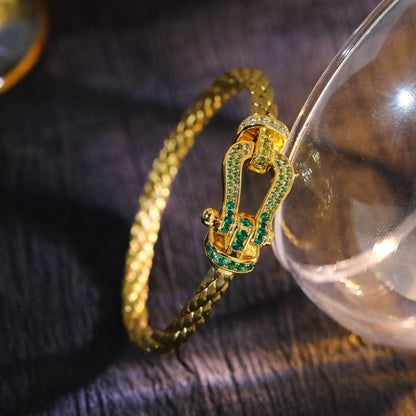 [Auream]FORCE 10 GOLD GREEN DIAMOND PAVED