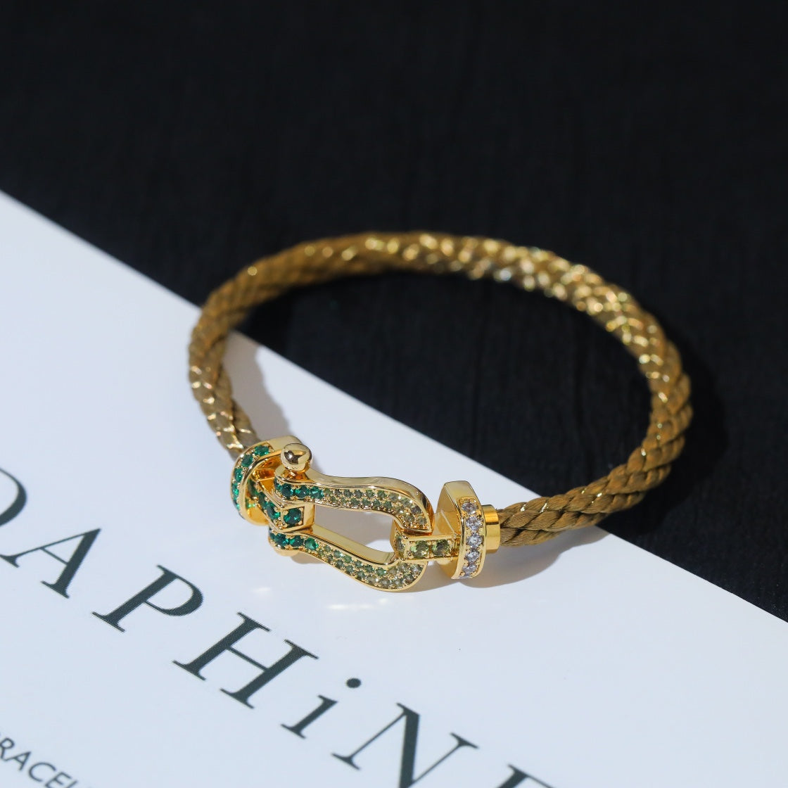 [Auream]FORCE 10 GOLD GREEN DIAMOND PAVED