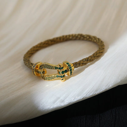 [Auream]FORCE 10 GOLD GREEN DIAMOND PAVED
