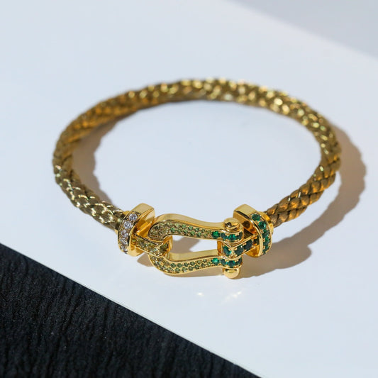 [Auream]FORCE 10 GOLD GREEN DIAMOND PAVED