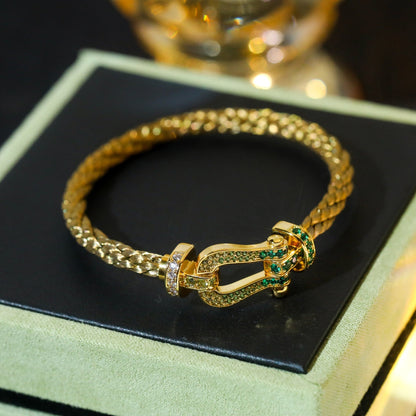 [Auream]FORCE 10 GOLD GREEN DIAMOND PAVED