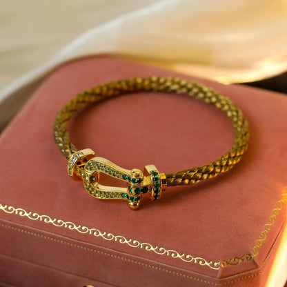 [Auream]FORCE 10 GOLD GREEN DIAMOND PAVED