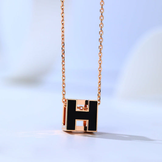 [Auream]H CAGE PINK GOLD NECKLACE