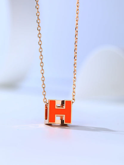 [Auream]H CAGE PINK GOLD NECKLACE