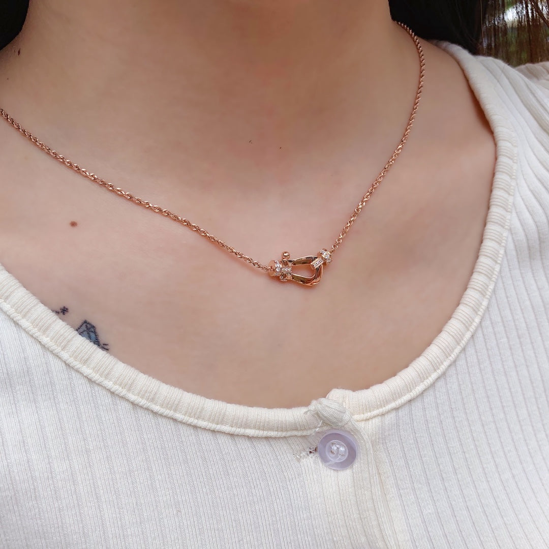[Auream]FORCE 10 PINK GOLD DIAMOND NECKLACE