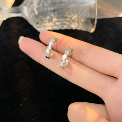 [Auream]BEE LOVE DIAMOND HOOP EARRINGS
