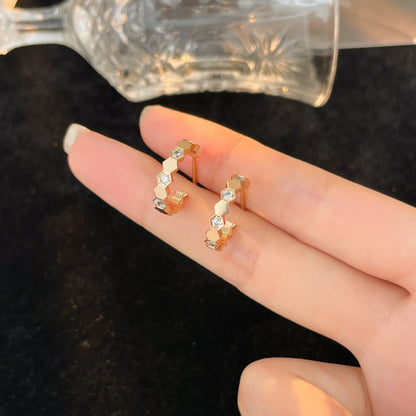[Auream]BEE LOVE DIAMOND HOOP EARRINGS