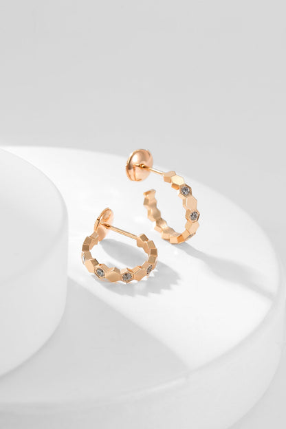 [Auream]BEE LOVE DIAMOND HOOP EARRINGS