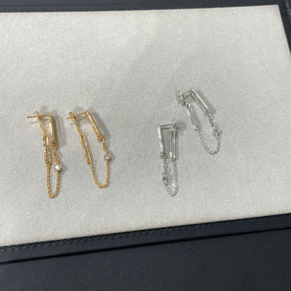 [Auream]CHAINE CHAOS DIAMOND DROP EARRINGS