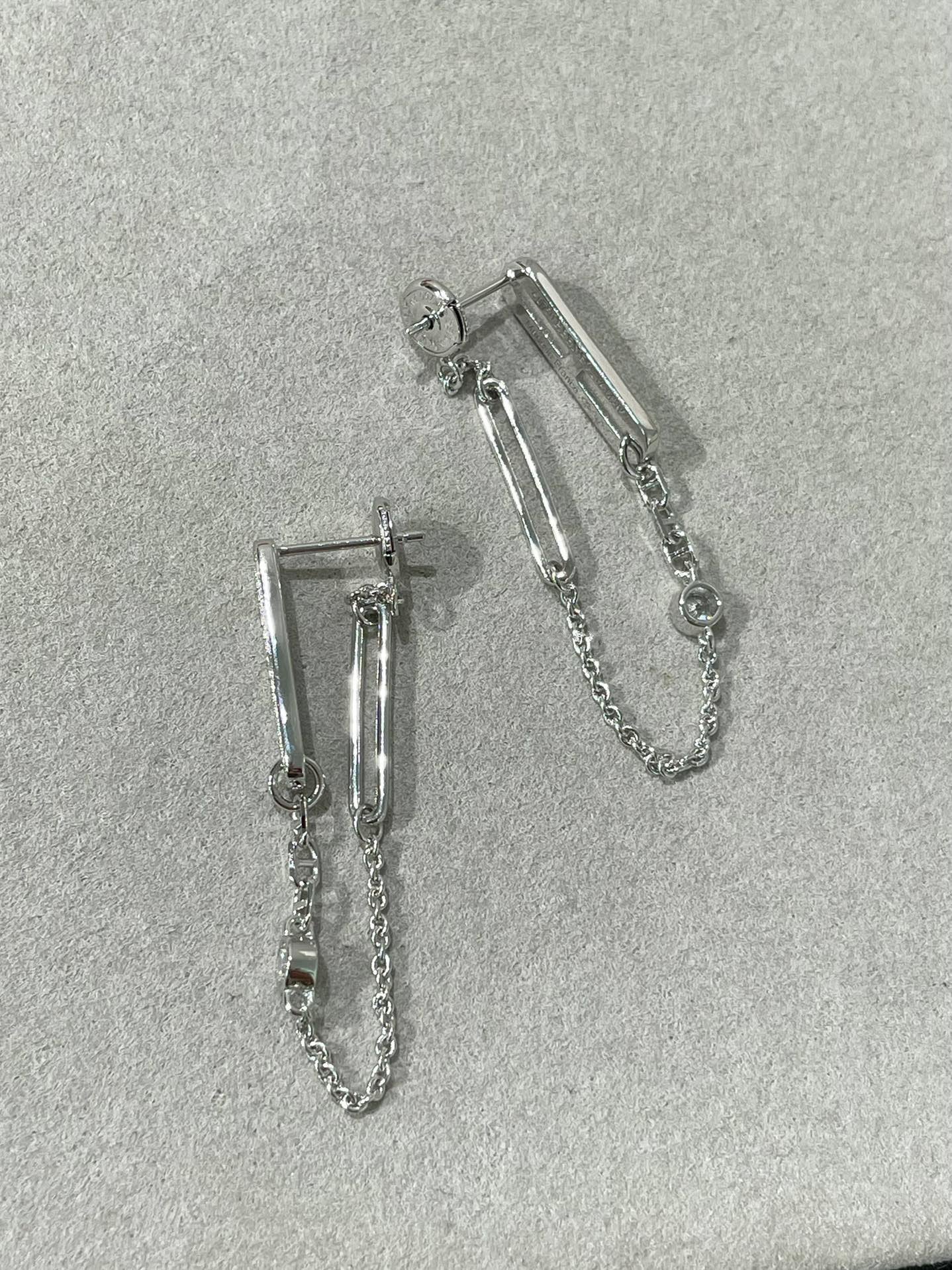 [Auream]CHAINE CHAOS DIAMOND DROP EARRINGS