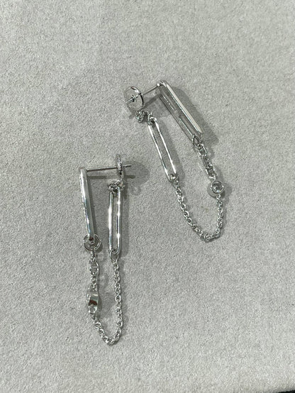 [Auream]CHAINE CHAOS DIAMOND DROP EARRINGS