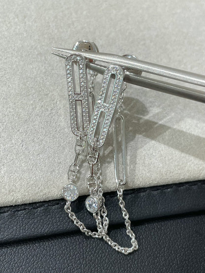 [Auream]CHAINE CHAOS DIAMOND DROP EARRINGS