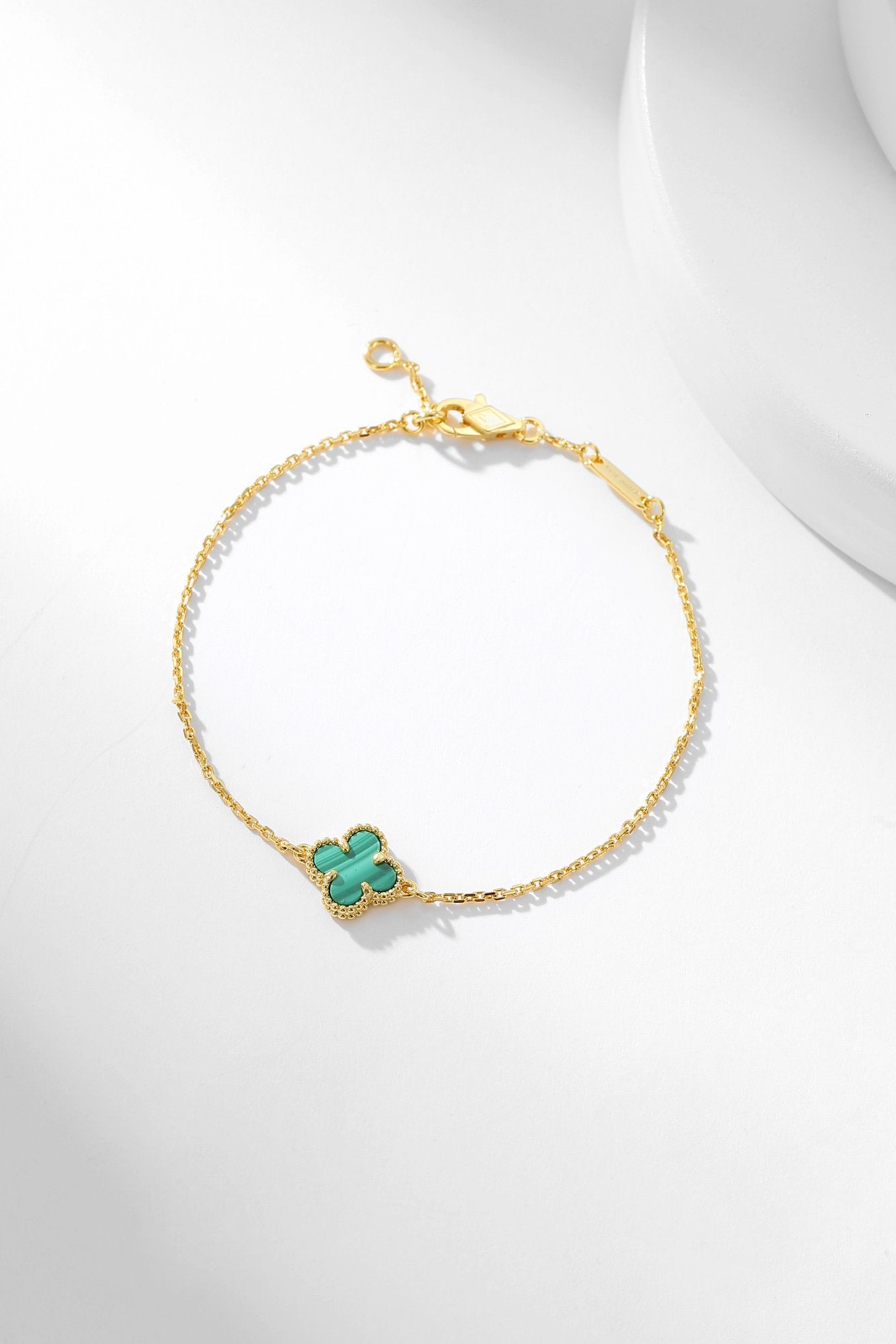 [Auream]CLOVER BRACELET MALACHITE 1 MOTIF