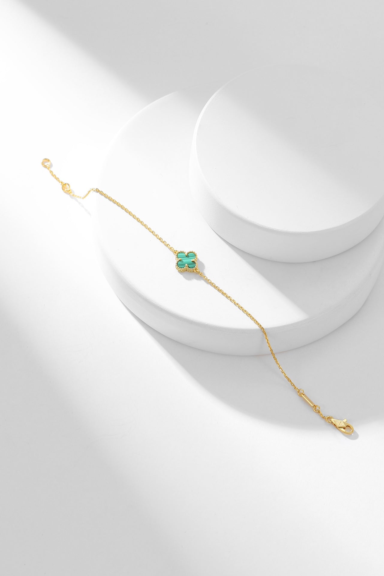[Auream]CLOVER BRACELET MALACHITE 1 MOTIF