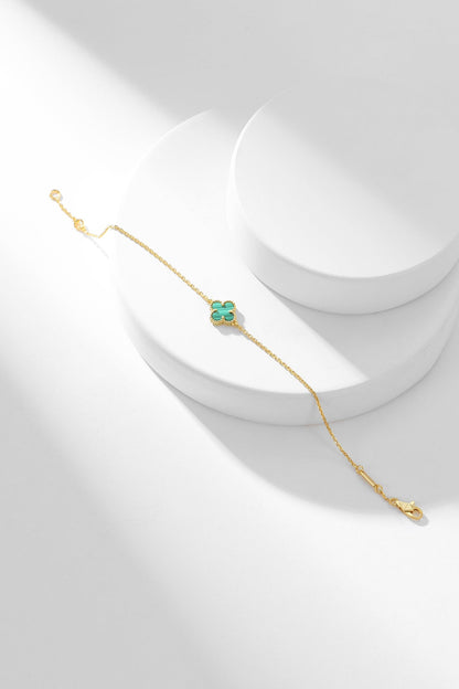 [Auream]CLOVER BRACELET MALACHITE 1 MOTIF