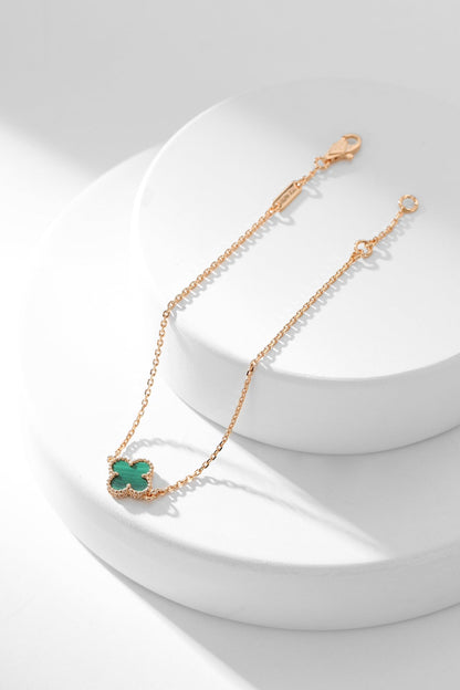 [Auream]CLOVER BRACELET MALACHITE 1 MOTIF