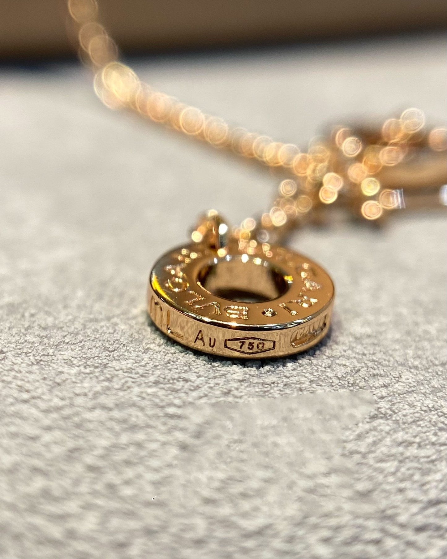 [Auream]DREAM MOP DIAMOND PAVED PINK GOLD NECKLACE