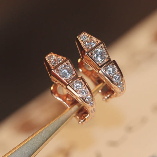 [Auream]SERPENT PINK GOLD DIAMOND EARRINGS