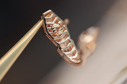 [Auream]SERPENT PINK GOLD DIAMOND EARRINGS