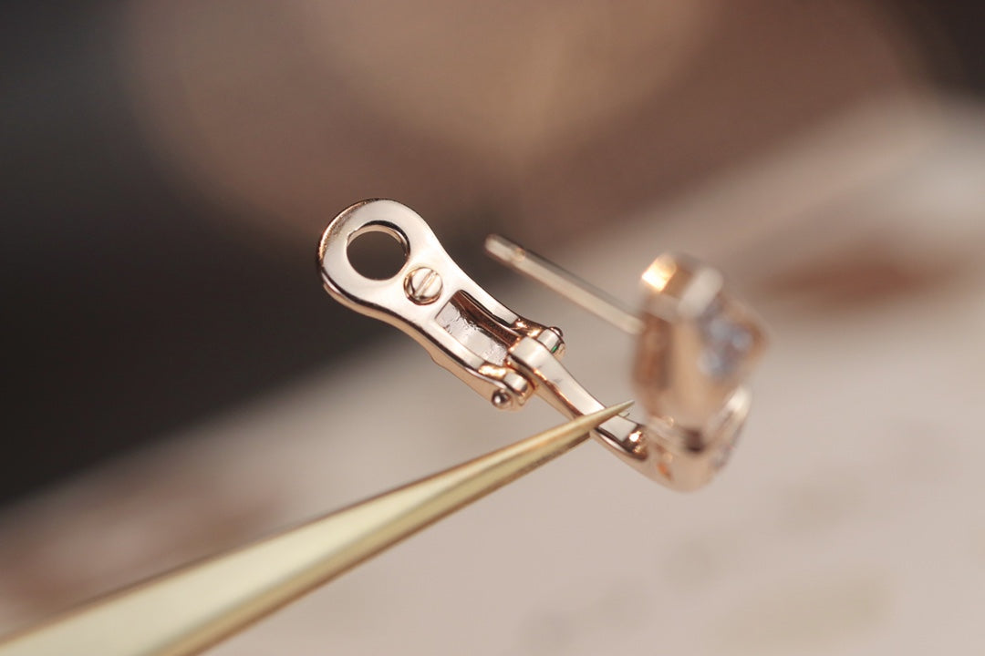 [Auream]SERPENT PINK GOLD DIAMOND EARRINGS