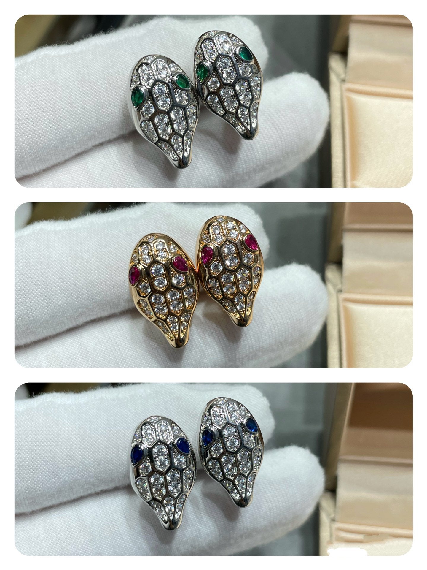 [Auream]SERPENT DIAMOND STUD EARRINGS