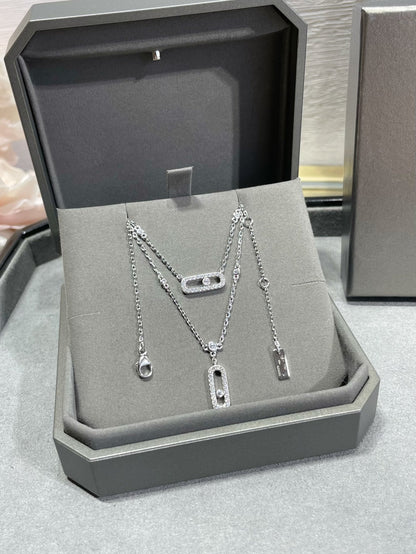 [Auream]MOVE 2 ROW DIAMOND NECKLACE