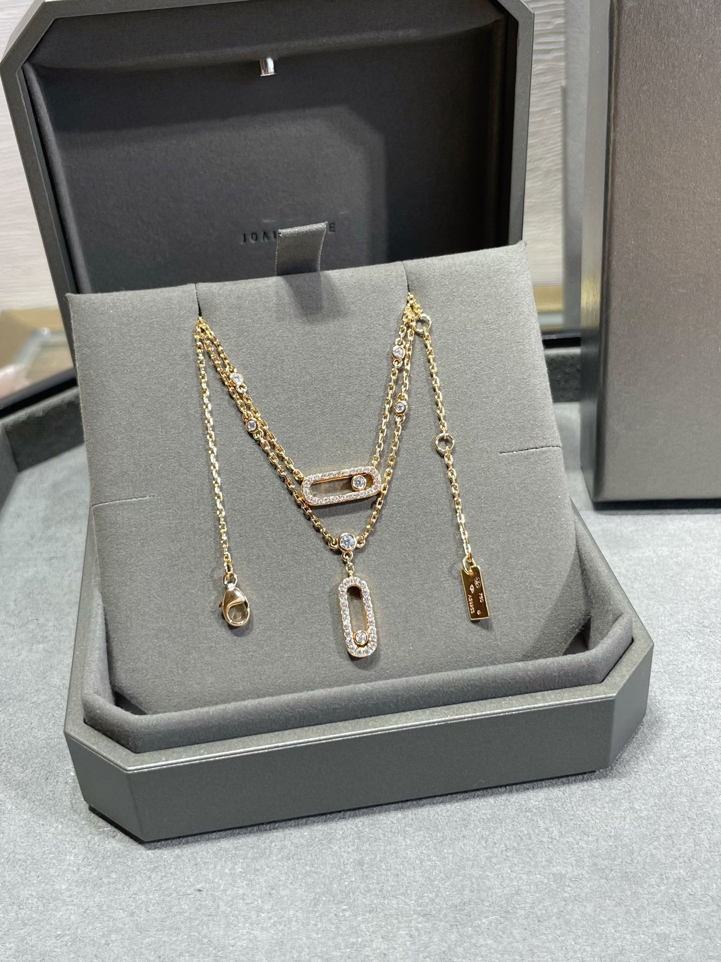 [Auream]MOVE 2 ROW DIAMOND NECKLACE
