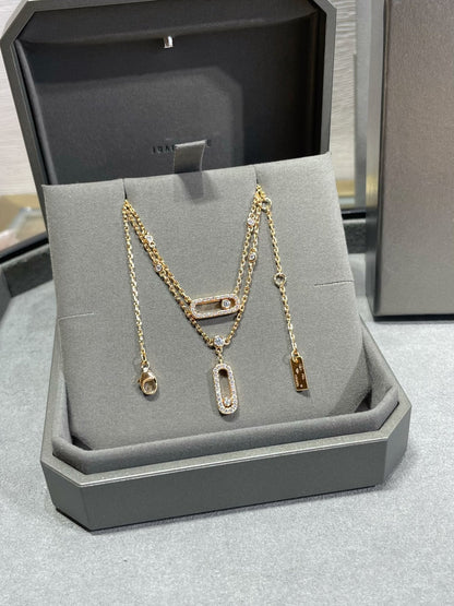 [Auream]MOVE 2 ROW DIAMOND NECKLACE