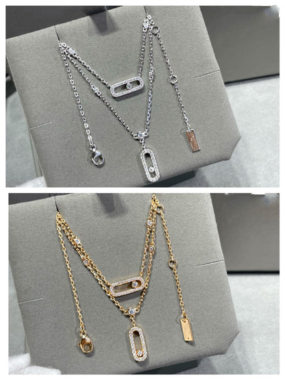 [Auream]MOVE 2 ROW DIAMOND NECKLACE