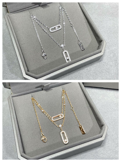 [Auream]MOVE 2 ROW DIAMOND NECKLACE
