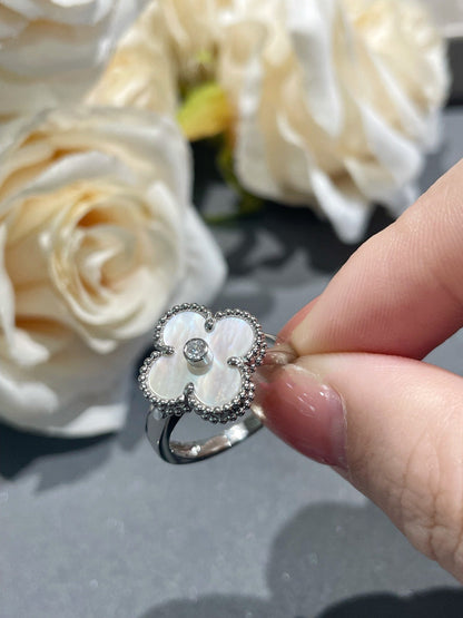 [Auream]CLOVER SILVER MOP DIAMOND RING