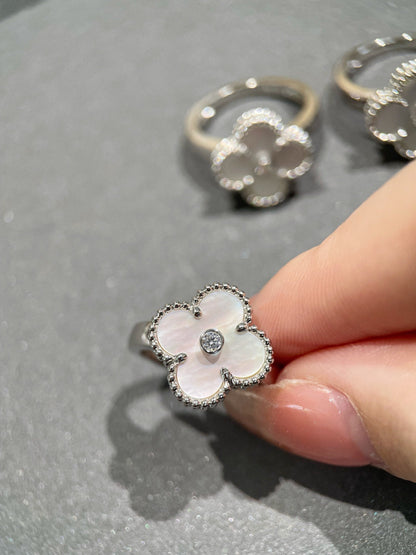 [Auream]CLOVER SILVER MOP DIAMOND RING
