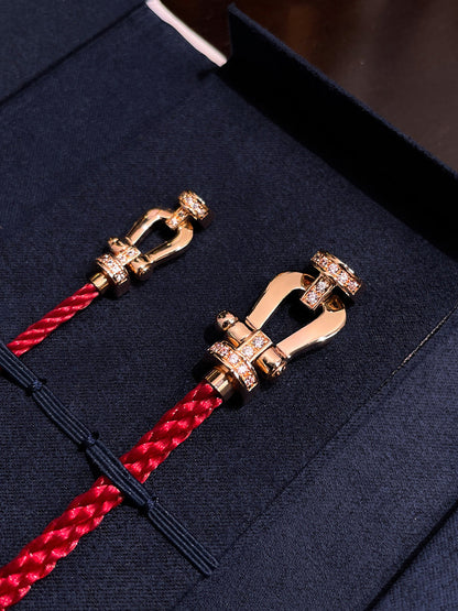 [Auream]FORCE 10 HALF DIAMOND PINK GOLD RED CORDERI LARGE AND MEDIUM MODEL