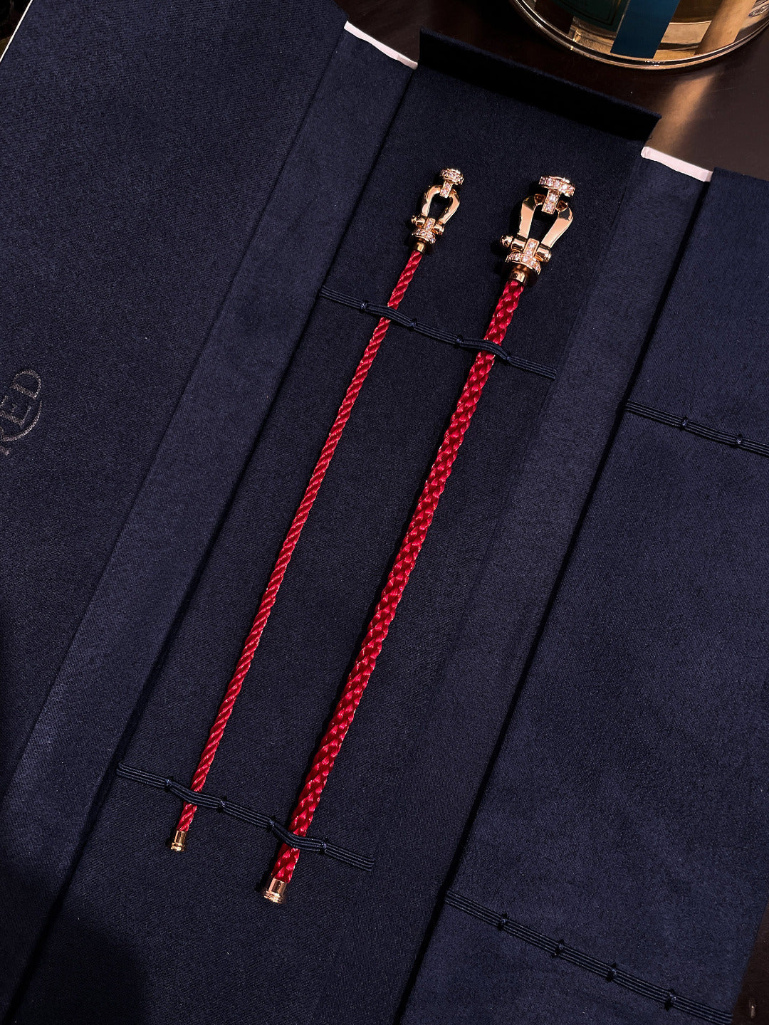 [Auream]FORCE 10 HALF DIAMOND PINK GOLD RED CORDERI LARGE AND MEDIUM MODEL
