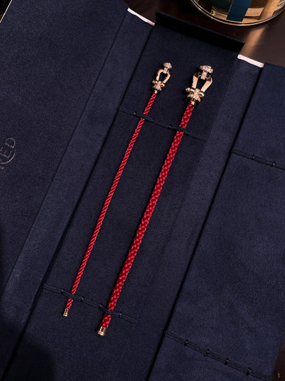 [Auream]FORCE 10 HALF DIAMOND PINK GOLD RED CORDERI LARGE AND MEDIUM MODEL