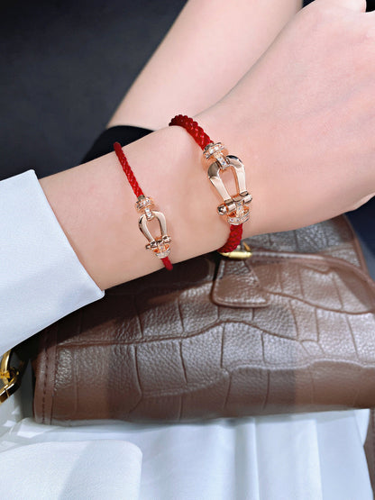 [Auream]FORCE 10 HALF DIAMOND PINK GOLD RED CORDERI LARGE AND MEDIUM MODEL