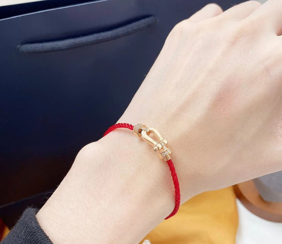 [Auream]FORCE 10 HALF DIAMOND PINK GOLD RED CORDERI LARGE AND MEDIUM MODEL