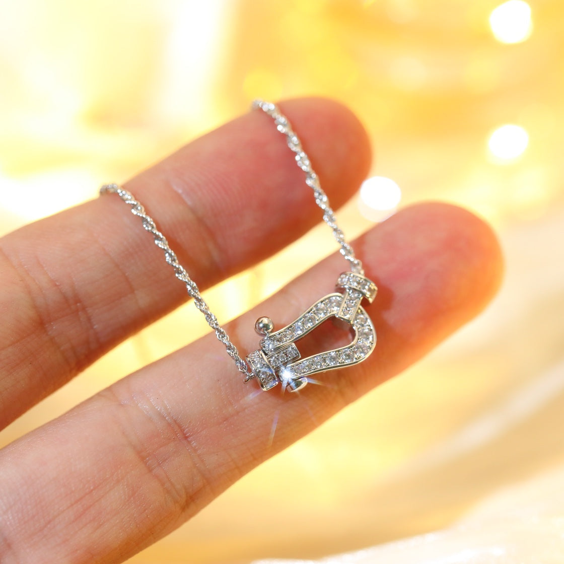 [Auream]FORCE 10 DIAMOND SILVER NECKLACE MINI MODEL