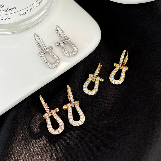 [Auream]FORCE 10 FULL DIAMOND DROP EARRINGS MEDIUM MODEL
