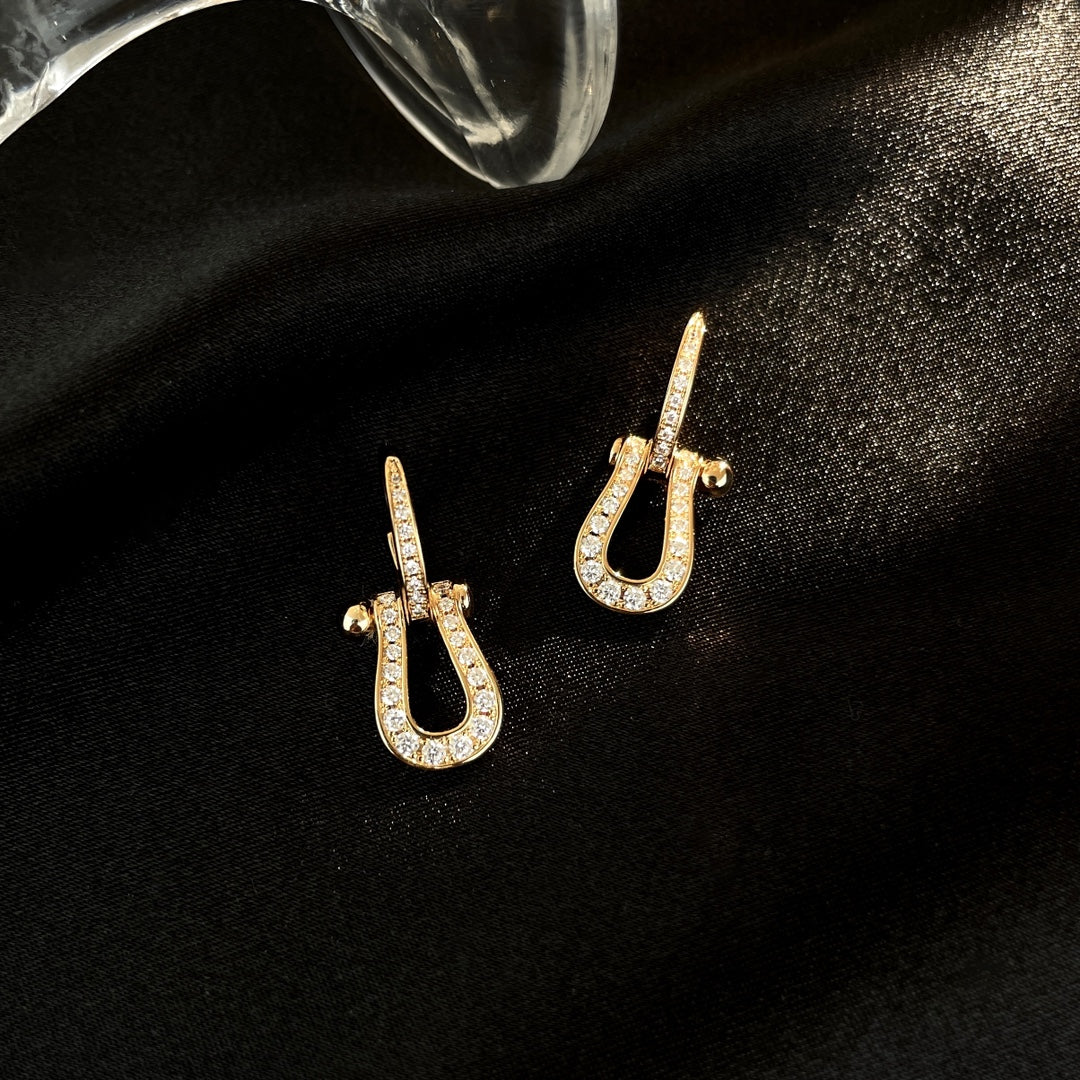 [Auream]FORCE 10 FULL DIAMOND DROP EARRINGS MEDIUM MODEL