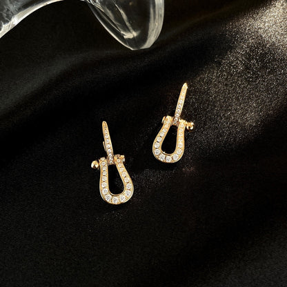 [Auream]FORCE 10 FULL DIAMOND DROP EARRINGS MEDIUM MODEL